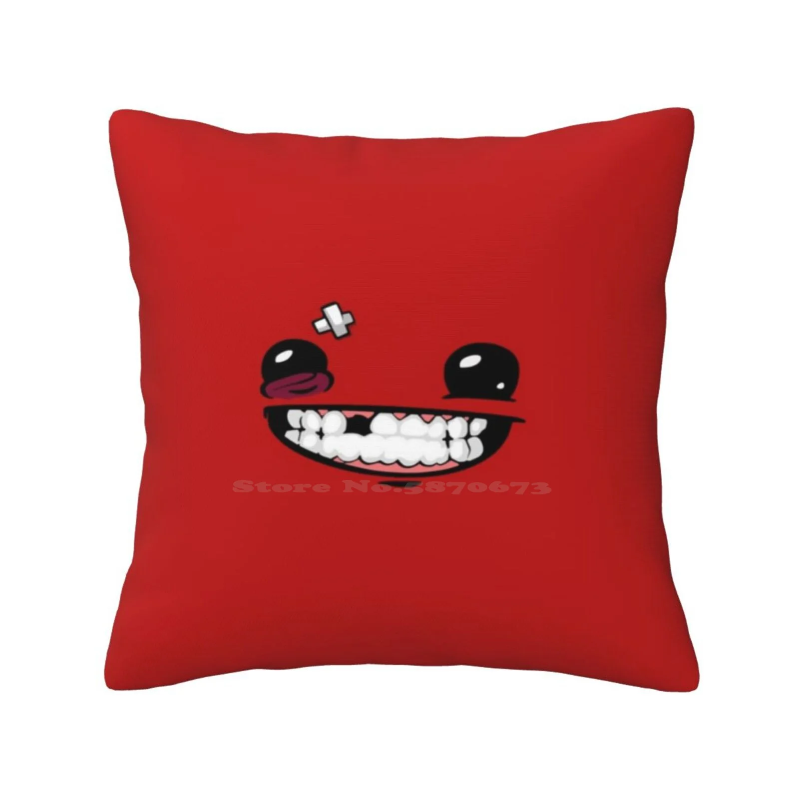 Meat Boy Face Hd Fodera Per Cuscino Hug Federa Super Meat Boy Indie Geek Games Videogioco Red Net Facemask Trending Now Gamers