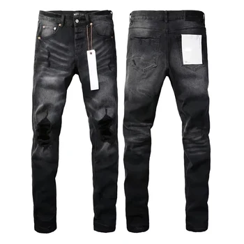 Men Jeans American High Street Black Pleated Basic Model New Fashion Trend High Quality Jeans