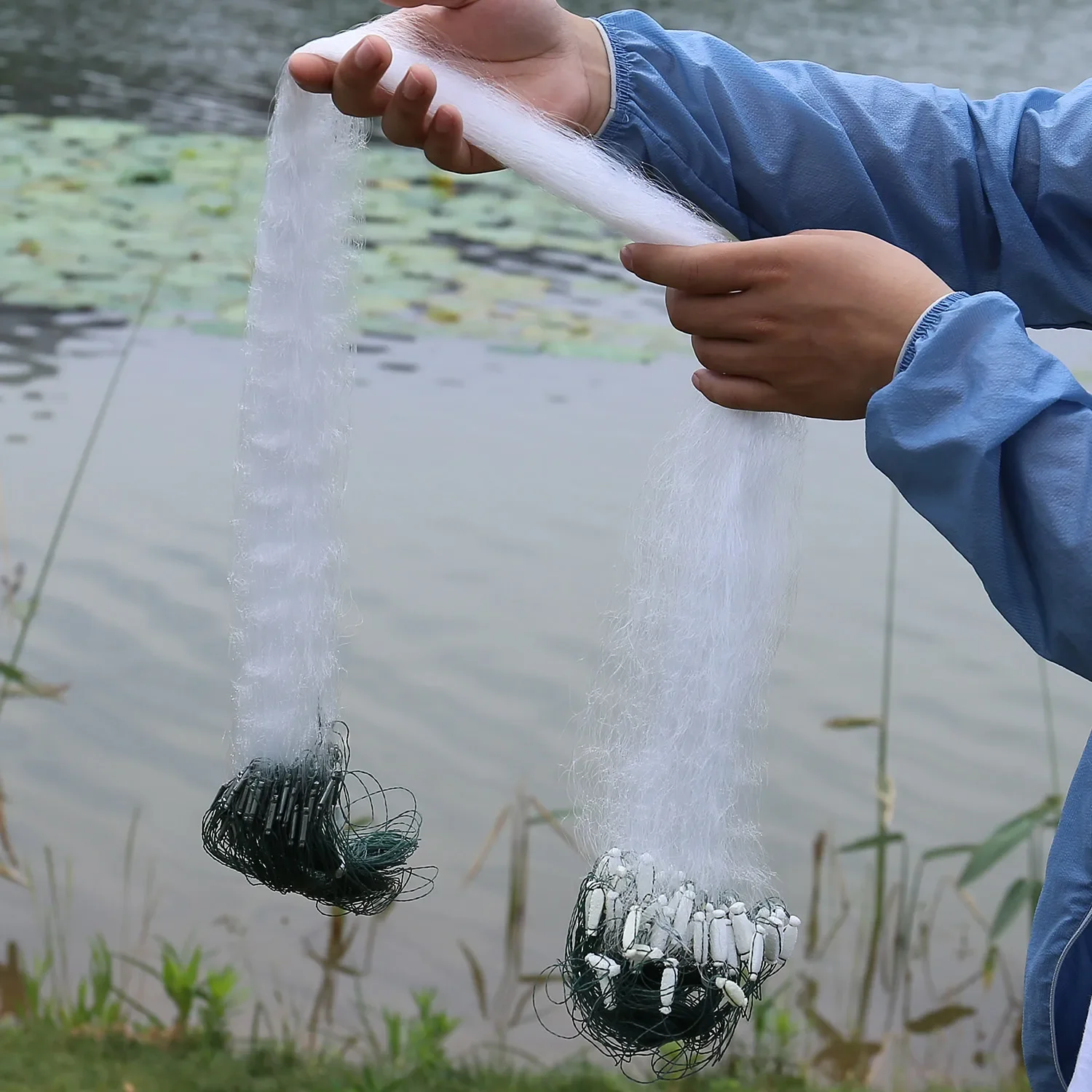Fishing Net 100cm Soft Wire Trap Netting Premium Float Sea Fish Netting Tackle Baitcasters for Fishing