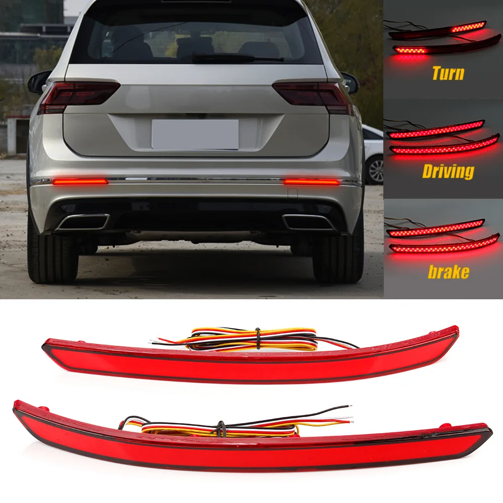 

Suitable for 17-20 Volkswagen Touareg L rear bumper light car modification brake light dedicated LED flow light turn signal