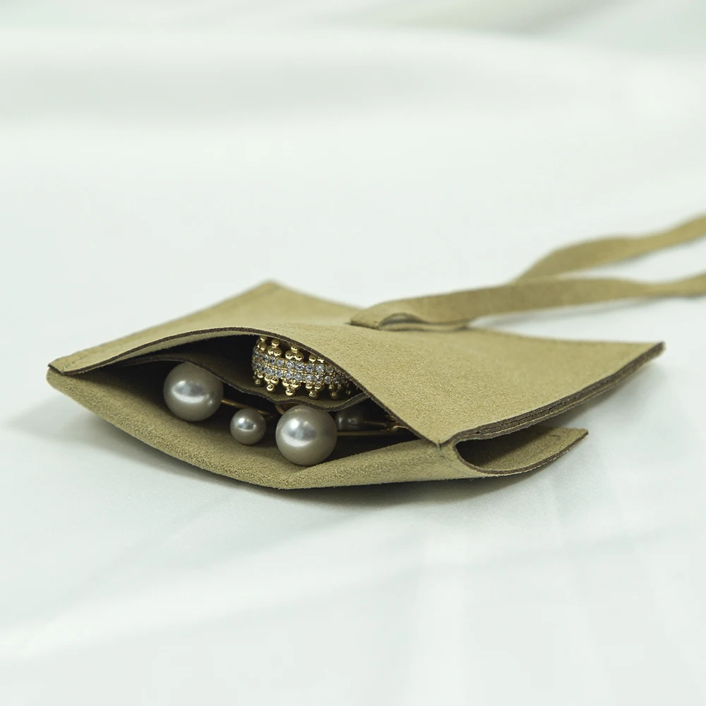 50pcs Mini Microfiber Suede Pouch Personalized Jewelry Packaging Custom Logo Chic Small Earrings Necklace Brooch Jewellery Bag