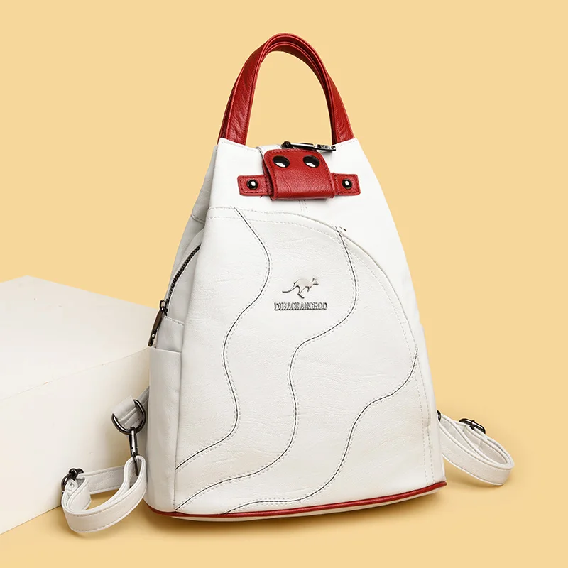 Women Backpack Pu Leather Large Capacity School Bags for Teenage Girls Anti-theft Travel Backpack Shoulder Bag Mochila