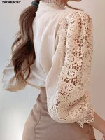 Women Chiffon Button Turtleneck Shirt 3