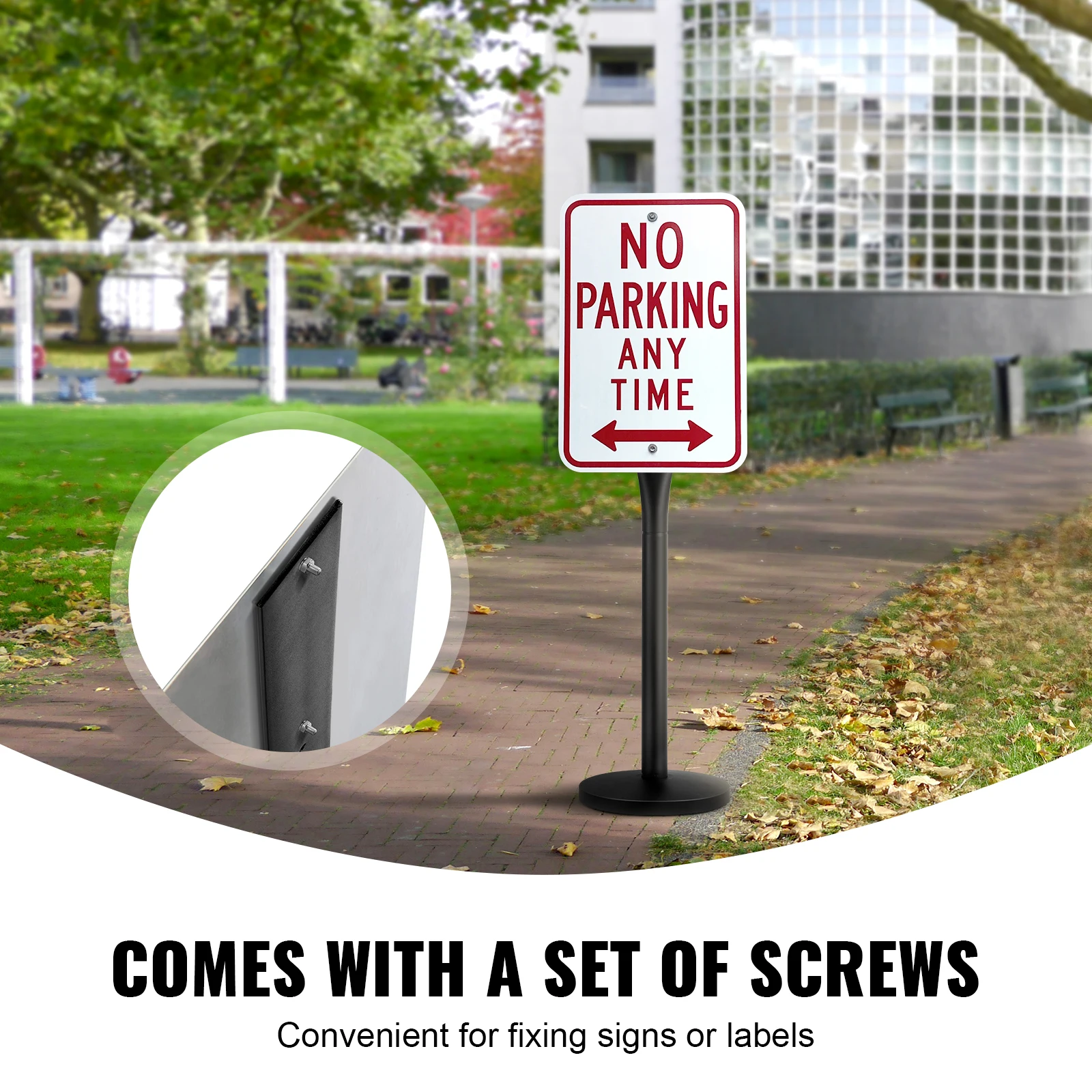 VEVOR Cast Iron Sign Post Heavy Duty Steel Post Holder Portable and Mobile for Garden Courtyard Farm or Traffic Intersection