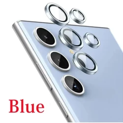 Enhanced Metal Lens Ring and Glass Case Camera Lens Protector - 5 Pack - Samsung S25 (Blue)