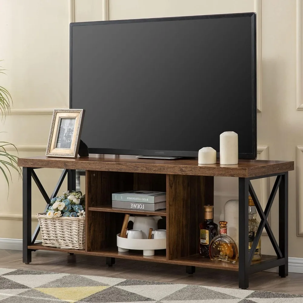 

GAZHOME TV Stand for TV Up To 55 Inches, TV Cabinet with Open Storage, T V Console Unit with Shelving for Living Room