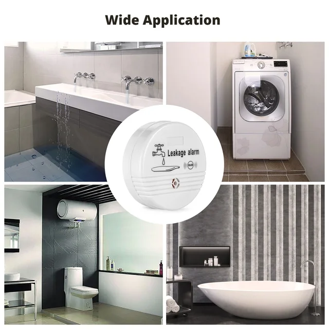 Fuers Water Leak Detector Alarm Sensitive Leak and Drip Alert with 90db Loud Home Security Overflow Sensor for Kitchen Bathroom 4