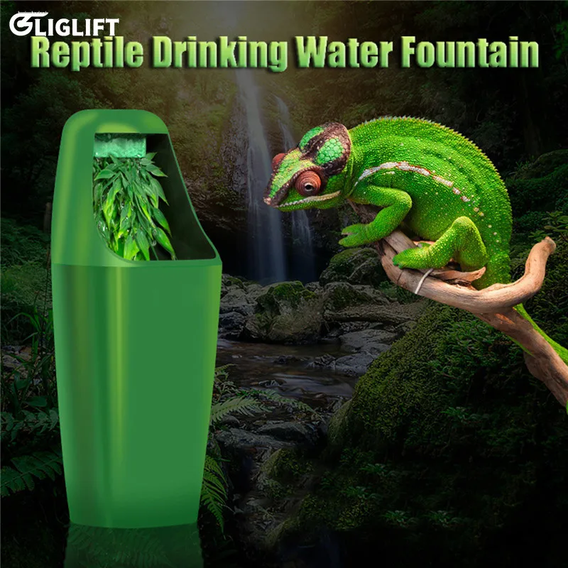 

Automatic Reptile Water Drinking Filter 11X27cm Drinking Water Fountain Lizard Chameleon Amphibian Terrarium Feeding Drinkers