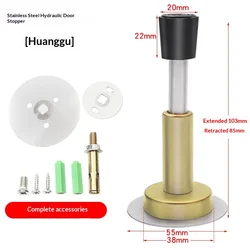 Antique Brass & Black Brushed Stainless Steel Hydraulic Door Stop with Soft Close and Anti - Slam Features (Yellow Bronze)