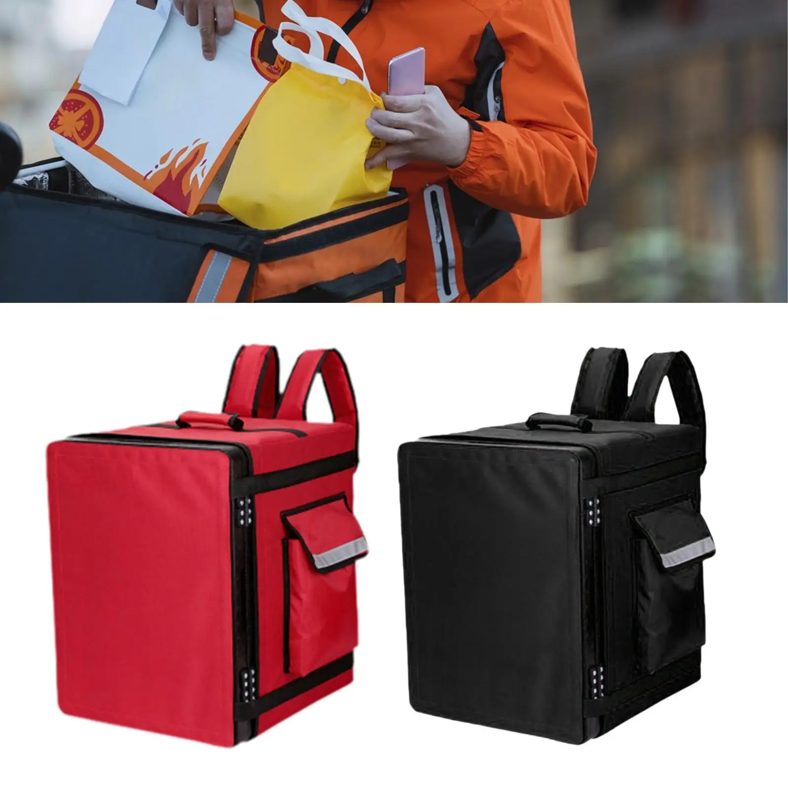 Insulated Food Delivery Backpack 43 L Reusable for Beach Groceries Hiking