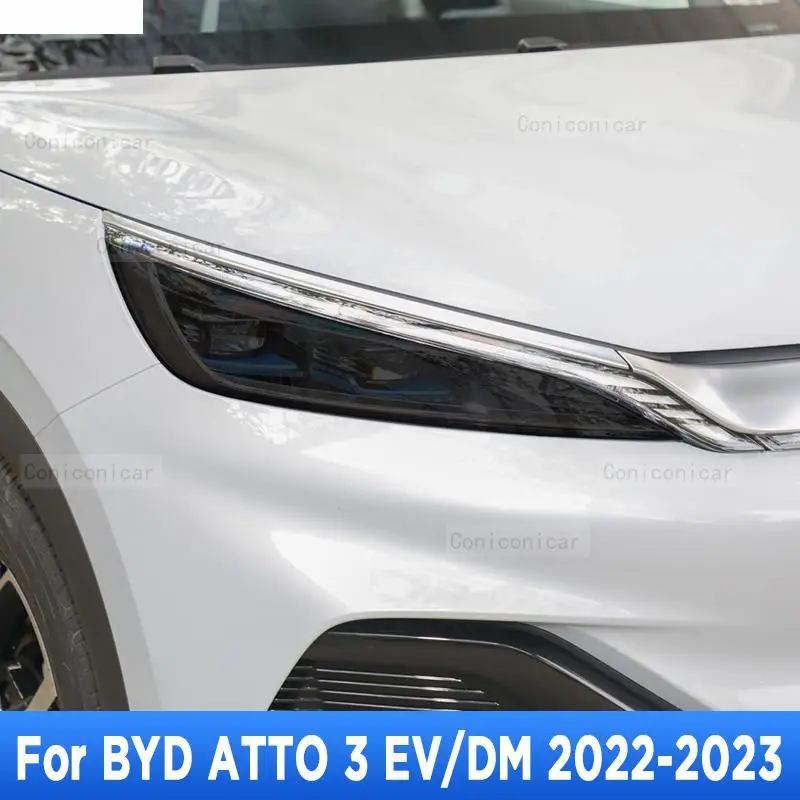 

Для BYD ATTO 3 EV DM 2022-2023 Автомобильная внешняя фара Защита от царапин передняя лампа ТИНТ фотолампа аксессуары для ремонта крышки