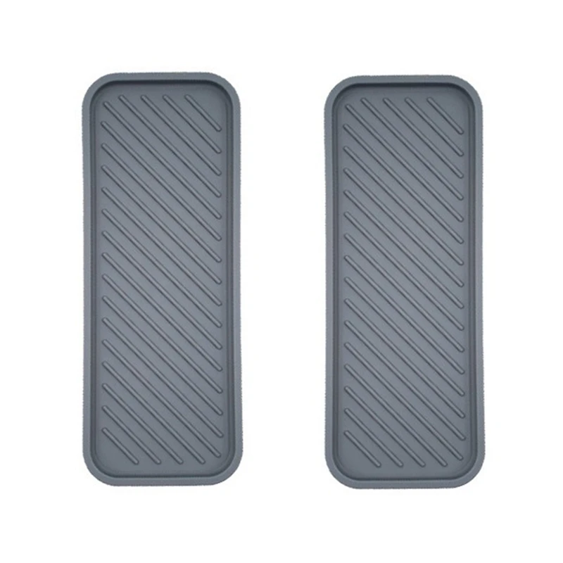 

2Pcs Silicone Drain Tray Sink Organiser Drain Tray For Sinks,Kitchen Drain Pad Cutlery Cup Tray