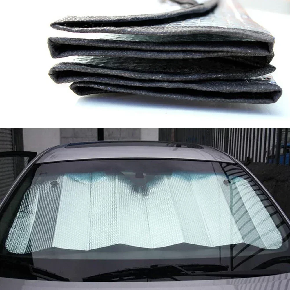 Car Sunshade Sun Visor 1Pc Silver Color Foldable Car Windshield Visor Cover Front Rear Block Window Sun Shade Car Accessories