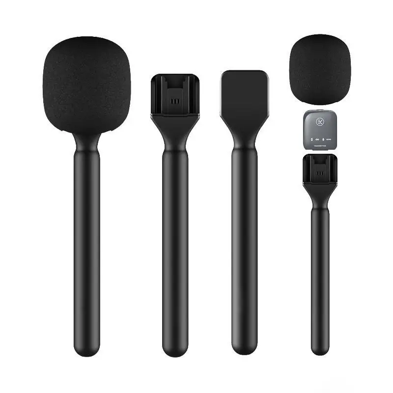 *마이크 1 2용 Rode Wireless GO II용 윈드실드 폼이 포함된 무선 핸드헬드 인터뷰 마이크 어댑터