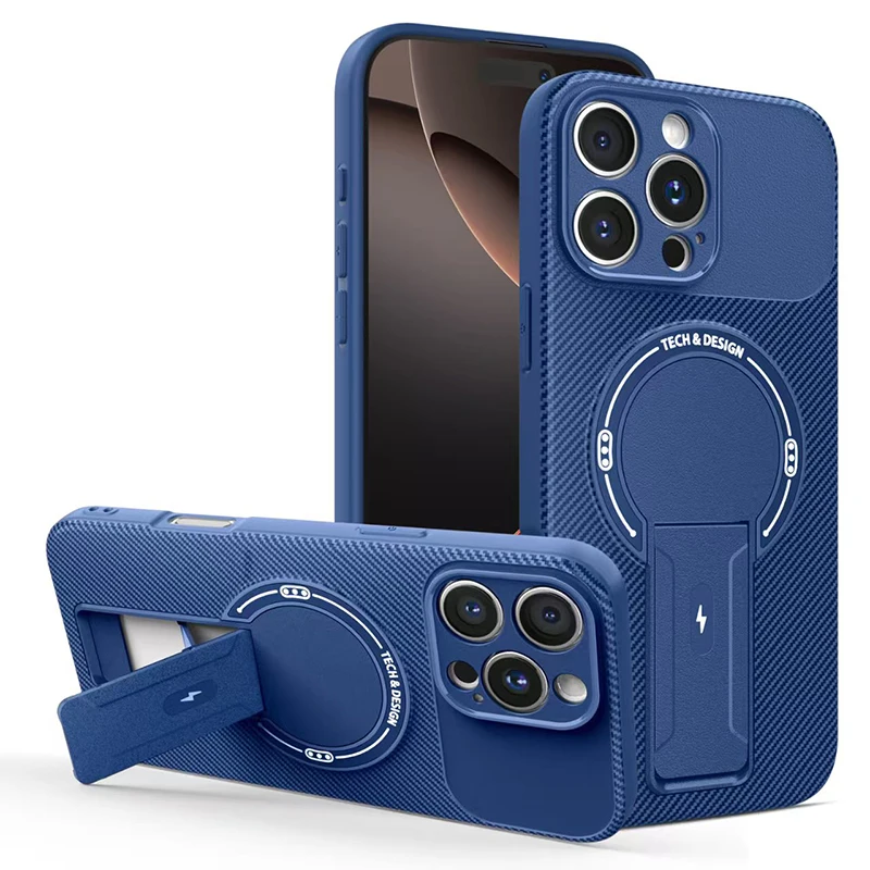 Sleek Wireless Charging Invisible Stand Phone Case - Anti-Drop & Shock-Absorbing Protection