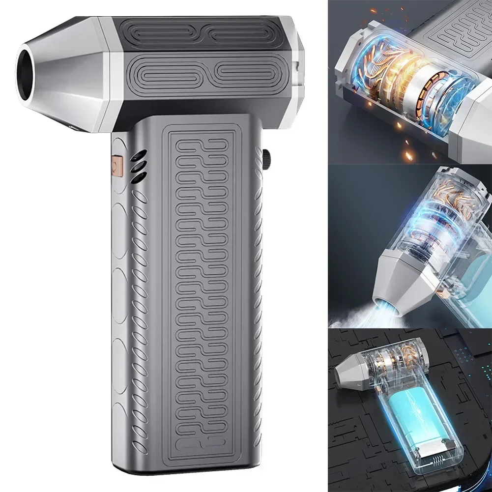 130000 RPM Brushless Mini Air Blower Electric Air Duster Turbo Violent Blower Rechargeable With Light Car Cleaning Accessories