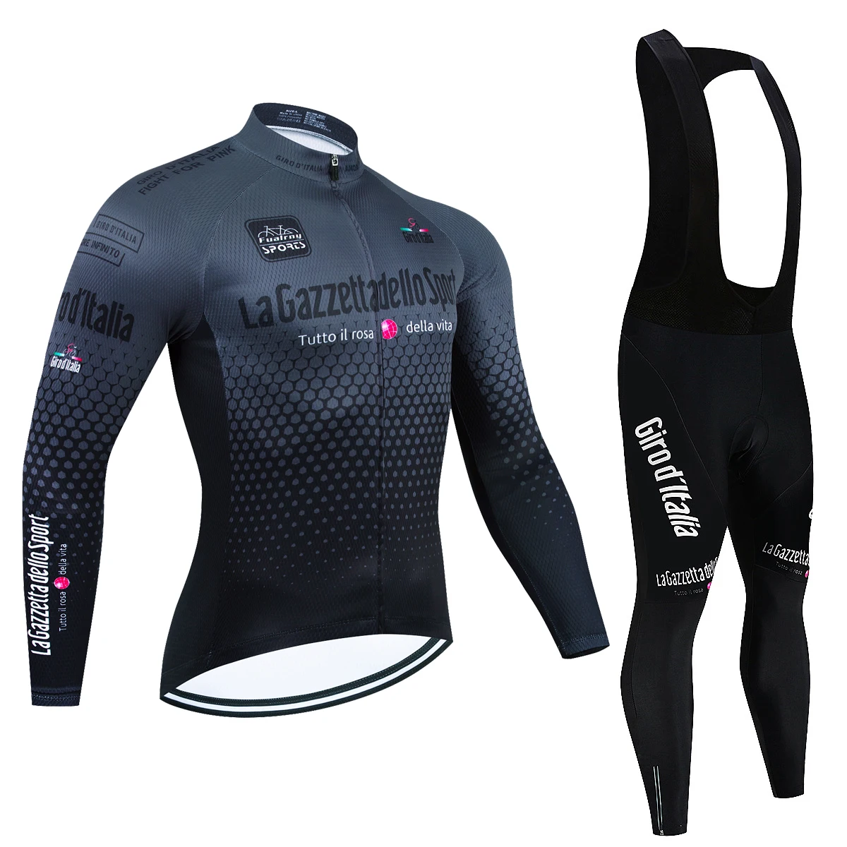 Tour De Giro D'ITAL Autumn Long Sleeve Cycling Jersey Set Bicycle Sportwear Suit Road Bike MTB Bike Wear Ropa Ciclismo Uniform 2