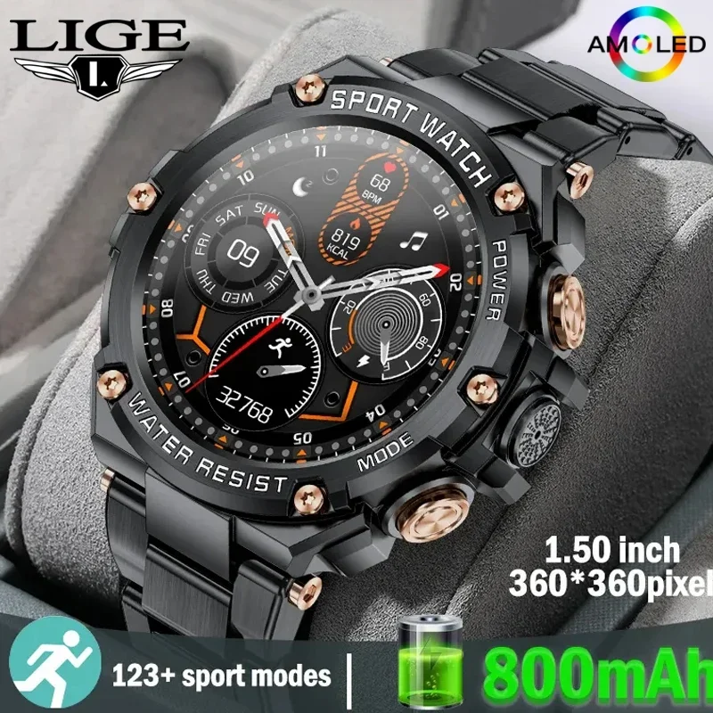 Lige 800Ma Batteria Ad Alta Capacità Smart Watch Uomo Smartwatch Impermeabili Bluetooth Calling Hd Screen Orologi Sport All'Aria Aperta