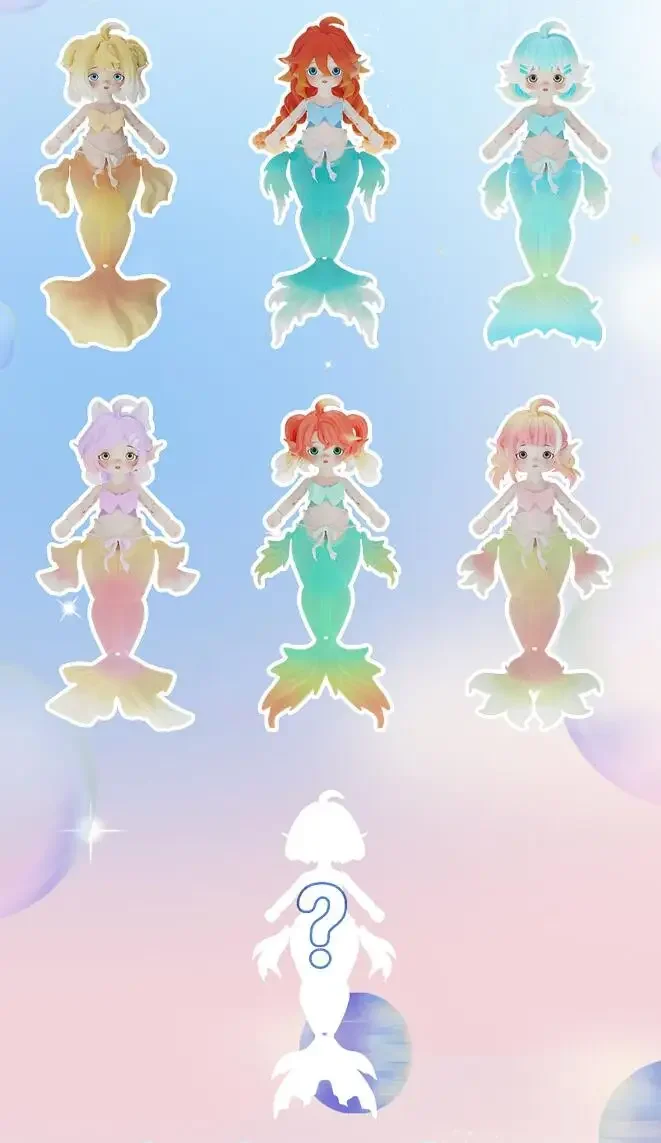 thumbnail image 1 of Figuras de acción de la serie Kawaii Mermaid Chu Chu, muñecas BJD Ob11 a escala 1/12, colección de figuras de anime, decoración, regalo de graduación para niñas y niños, 1 of 5