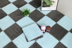 Baby Play Mat - Soft Foam Puzzle Floor Blanket - 1cm-20pcs (Grey-light blue- A-J)