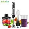 BioloMix 4 in 1 High Power 1200W Immersion Hand Stick Blender Mixer Includes Chopper and Smoothie Cup Stainless Steel Ice Blades 6