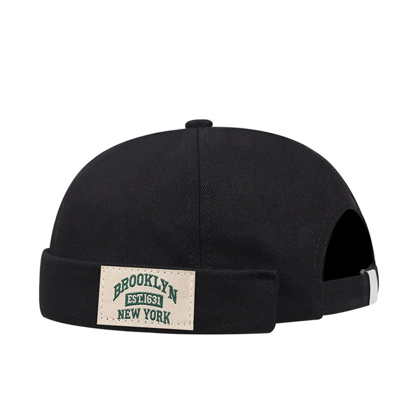BROOKLYN1631 Label of Cloth Brimless Skullies Cap Beanie Hat Men Street Portable Docker Hats Melon Skin Cap Hip Hop Vintage Caps – Detail 11