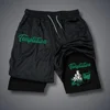 Green Dollar Printed Shorts Summer 2-in-1 Compression Double Layer Shorts Quick-Drying Running Jogging Sportwear Workout Shorts 1