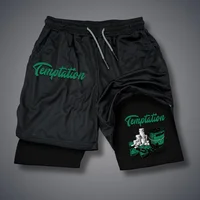 Green Dollar Printed Shorts Summer 2-in-1 Compression Double Layer Shorts Quick-Drying Running Jogging Sportwear Workout Shorts 1