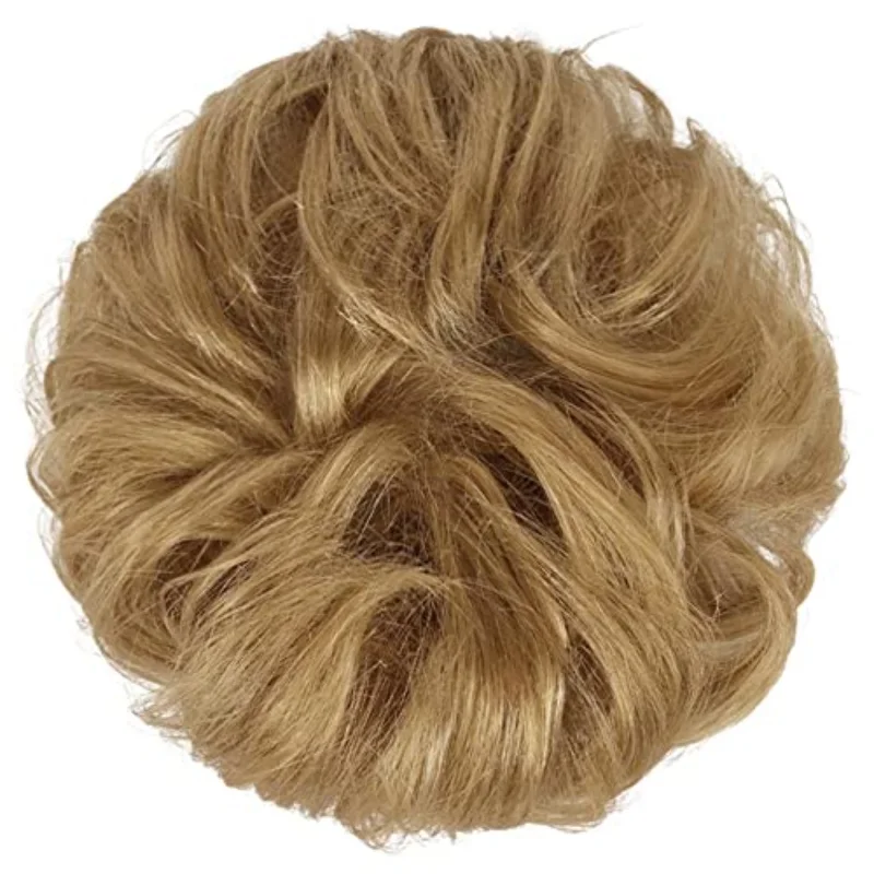 Human Hair Messy Round Knots 100% Human Hair Knots Extensions Curly Hairbands for Girls