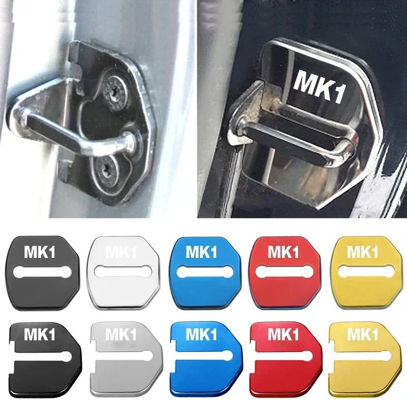 스테인레스 스틸 자동차 문짝 잠금 장치, 녹 방지 커버 스타일링, 포드 MK1 로고 보호 케이스 버클, 자동차 인테리어 장식, 4 개
