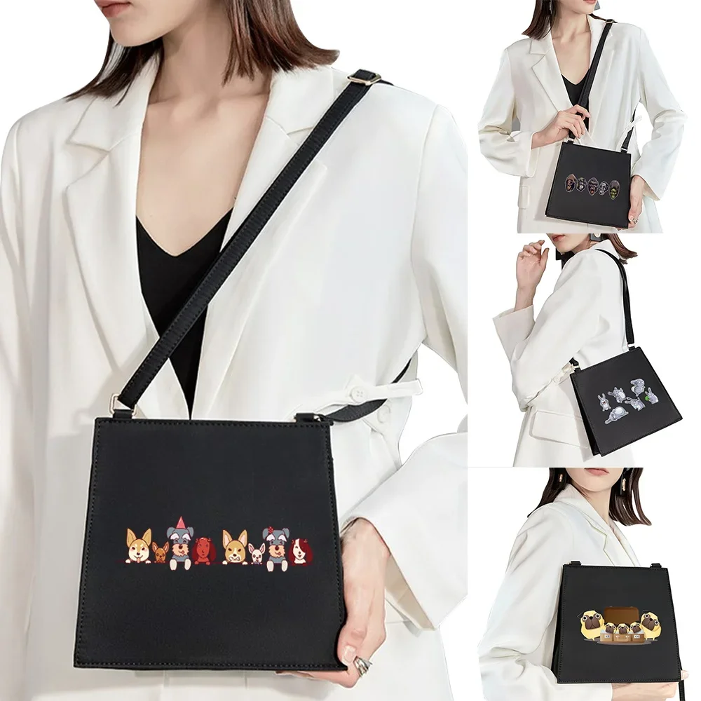 

Female Bags Fashion Light Luxury Women Shoulder Bag Women Diagonal Bag Cartoon Puppy Pattern Series Party Handbag Evening Bag