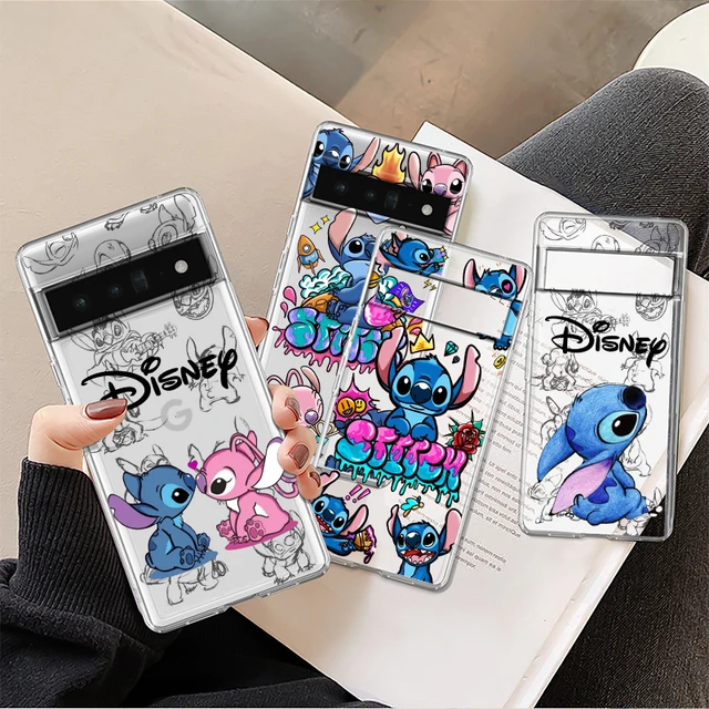 Funda para Google Pixel 6A Oficial de Disney Angel & Stitch Beso