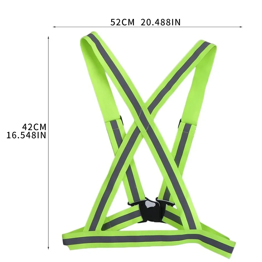 Unisex Motorcycle Reflective Vest Durable Clothing Adjustable Safety Elasticity For Night Running Cycling Walking Universal