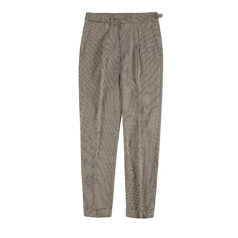 Men Houndstooth Suits Pants British Style Business Casual Trousers New Male High Quality Formal Wear Slim Suit Pants Size 36