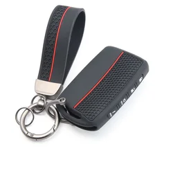 Silicone Key Case Cover Fob with 4 Buttons - Premium Accessories (Black)