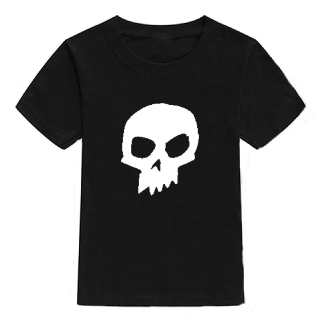 thumbnail image 1 of Camiseta de verano 2024 para niños, camiseta de moda 100 % algodón para niño, camiseta para niña con estampado de calavera de dibujos animados, ropa para niño de 2 a 10 años, 1 of 5