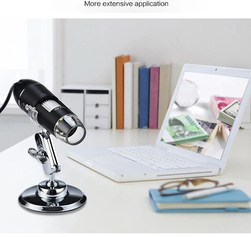 확대현미경, 500X 1000X 1600X LED USB 2.0 디지털 현미경, 금속 스탠드가 있는 미니 카메라, 윈도우 7 8 10 XP 지원