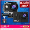 Ultra HD 4K/60fps 24MP DVR WiFi 2" 170D Underwater 30M Helmet Vedio Sport Anti-Shake Action Camera With Sony 386 Fisheye Lens 1