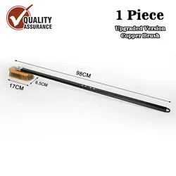 PizzAtHome Premium Copper Oven Brush with Brass Bristles and Dual - Length Aluminum Handle (Long Small Brush)