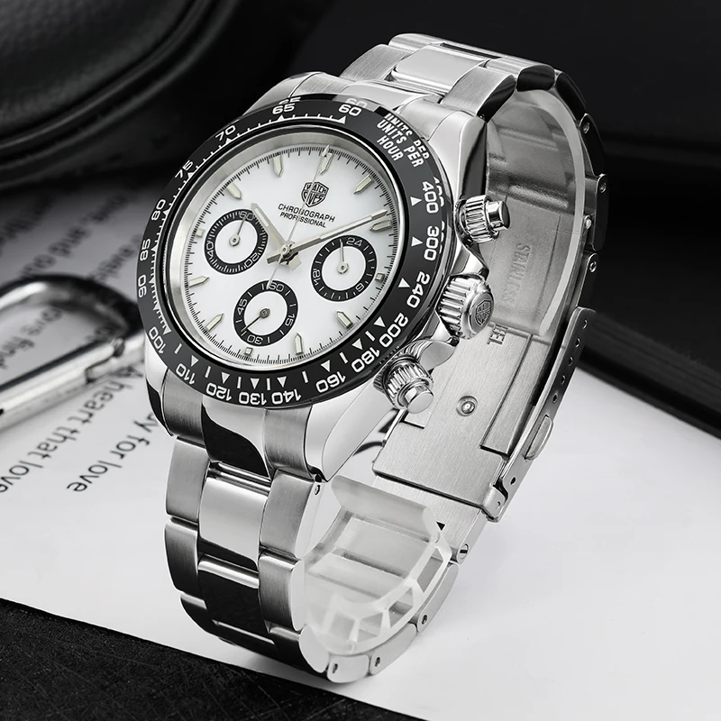 Watchdives WD16500 Quartz Watch VK63 Sweep Second Movement BGW9 Luminous Wristwatch 100m Waterproof Sapphire Crystal Watches