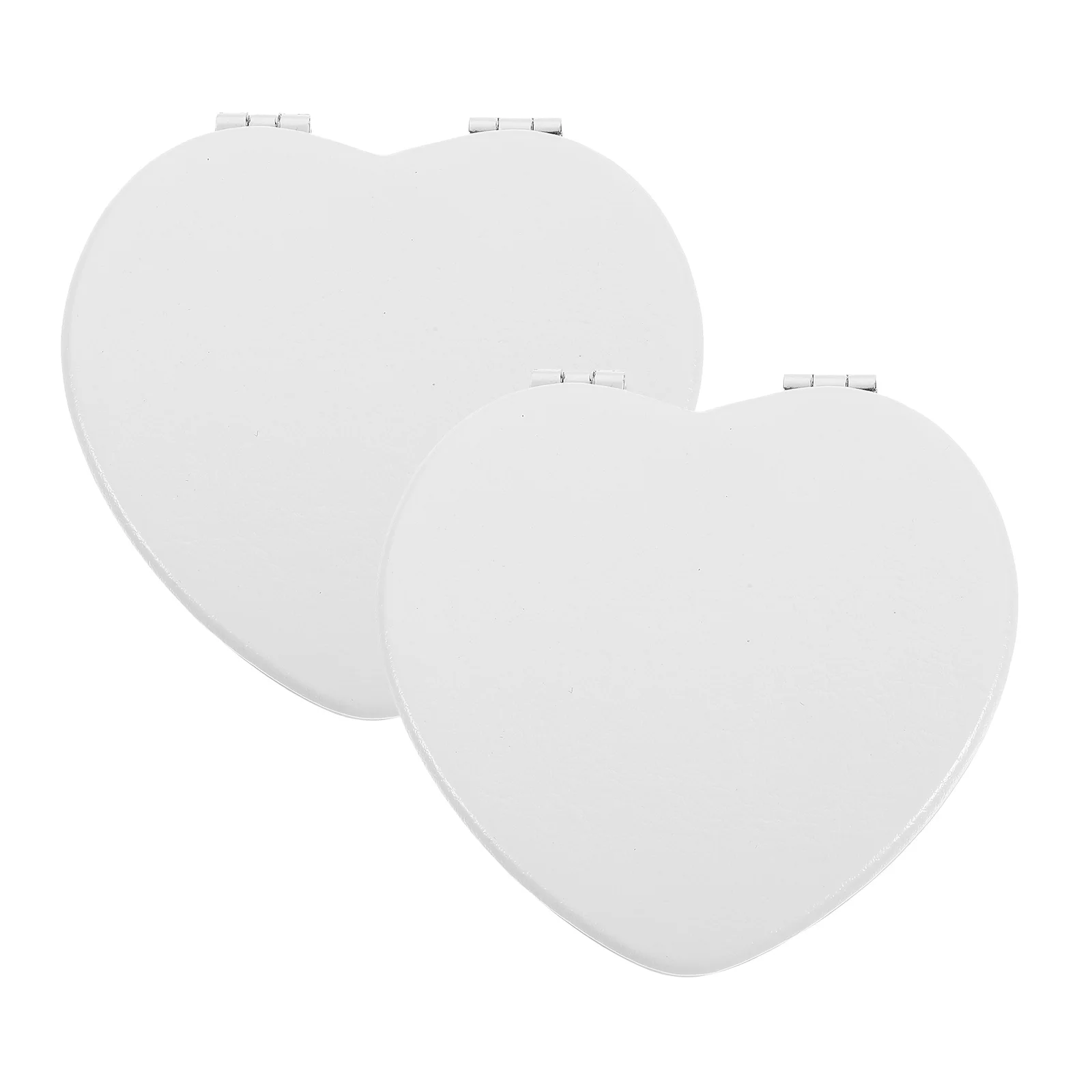 2pcs Hand Mirrors Women Makeup Mirrors Compact Mirrors Heart Shaped Mirror Pocket Mirrors