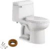 Champion One-Piece Toilet with Toilet Seat and Wax Ring Elongated Front Chair Height White squatceramic 1