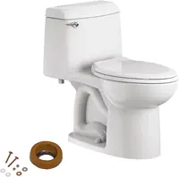 Champion One-Piece Toilet with Toilet Seat and Wax Ring Elongated Front Chair Height White squatceramic 1