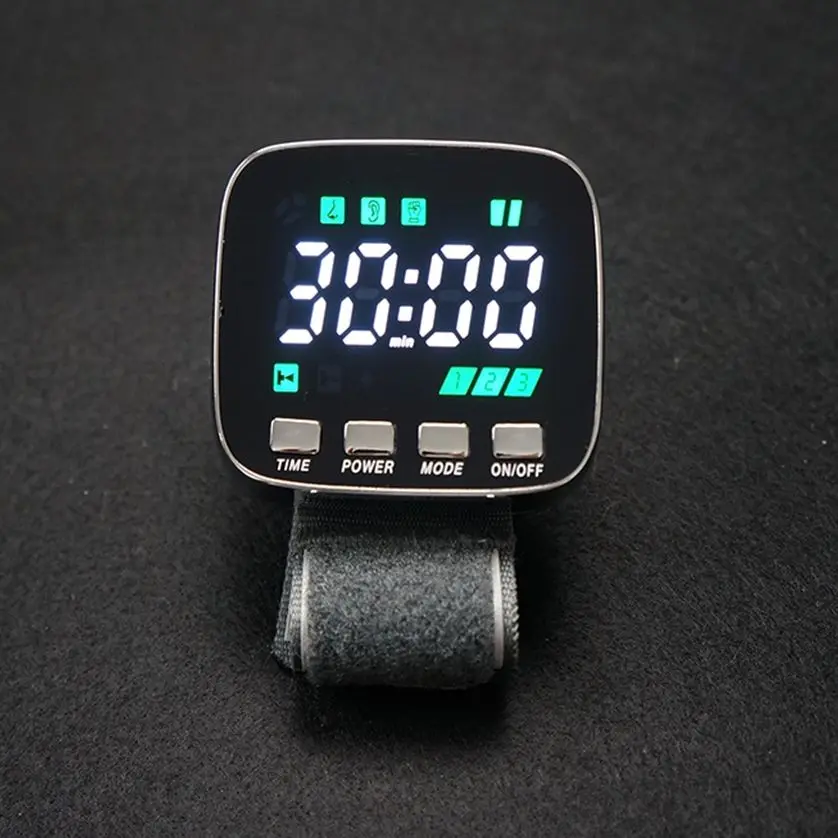 Laser Therapeutic Acupuncture Diabetics Therapy Tinnitus Rhinitis High Blood Pressure Diabetics Red Laser Watch Clean Blood