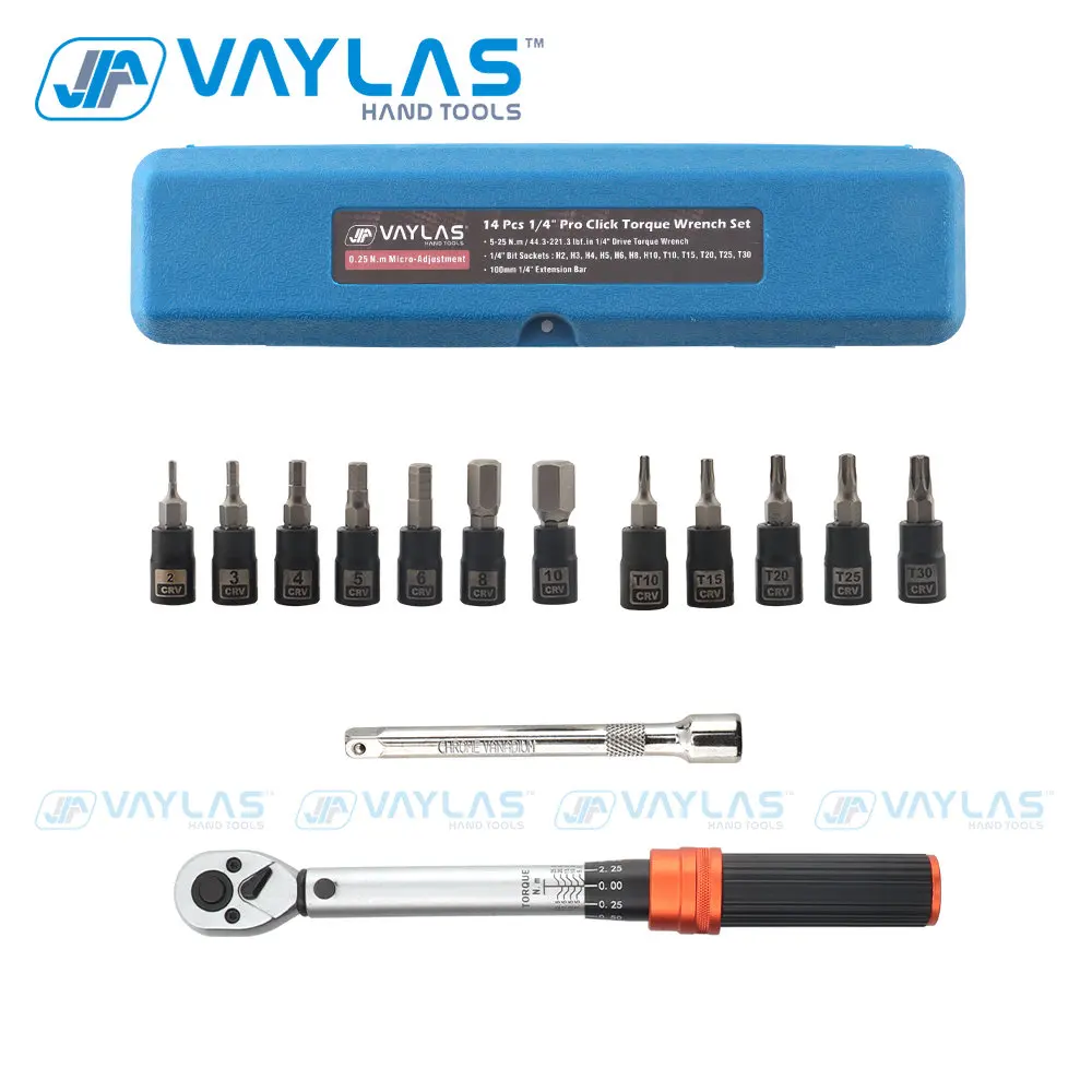 5 25N.m Bike Torque Wrench Set 1/4 Inch Drive Click Torque Wrench Dual