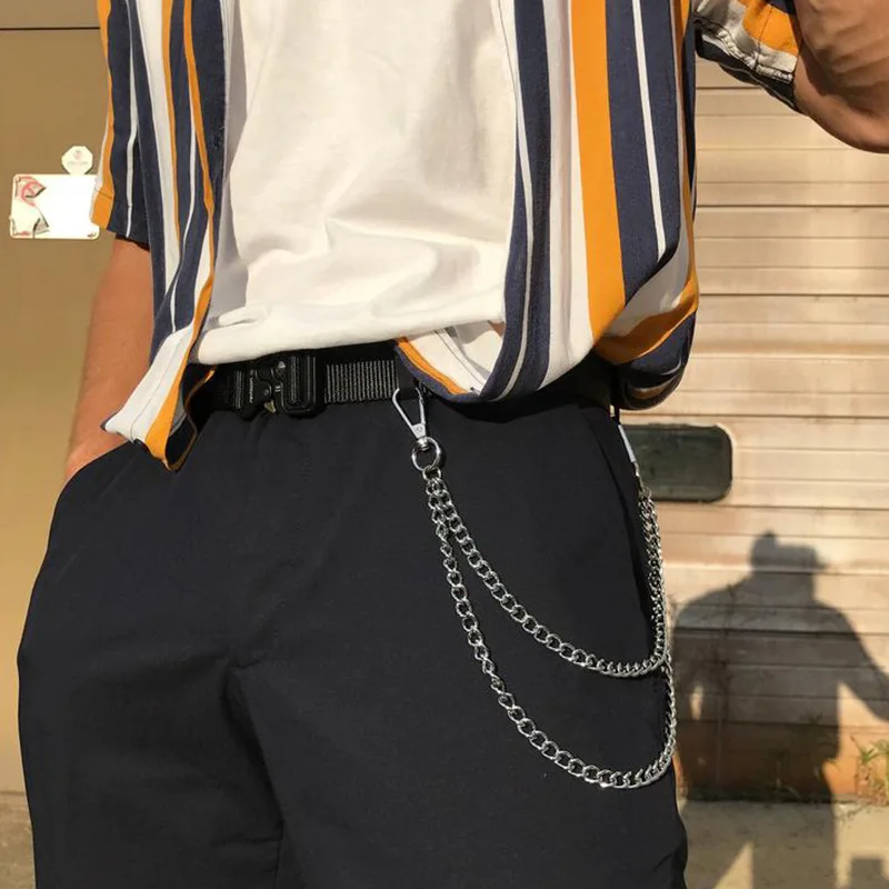 Jeans Rock Hip Hop Decor- Men's Hanging Wallet Waist Belt Chain Pants  Trousers