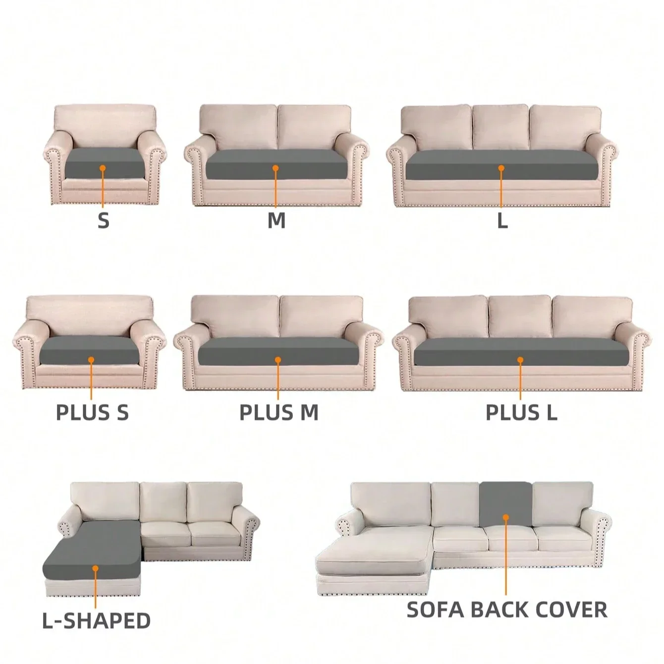 Sofa Seat Cushion Cover Furniture Protector for Pets Kids Stretch Washable Removable Slipcover sofa cover sofa slipcovers 3