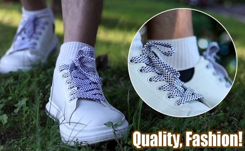 2Pcs Doppel schicht Hohl Schnürsenkel Flache Schnürsenkel für Schuhe Dual Farbige schnürsenkel Weiß Schwarz Sneakers Schnürsenkel 100/120/140CM – Detail 3
