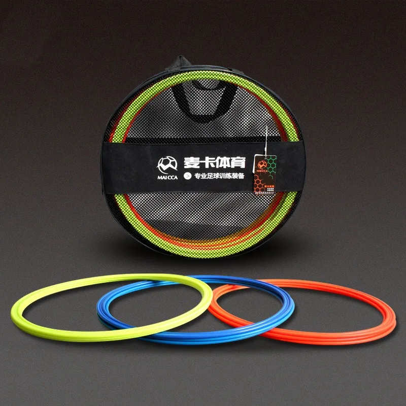 

12 Pcs Football Agility Rings Portable 40cm Dia Physical Training Rings High Toughness Soccer Assistant Training Equipment