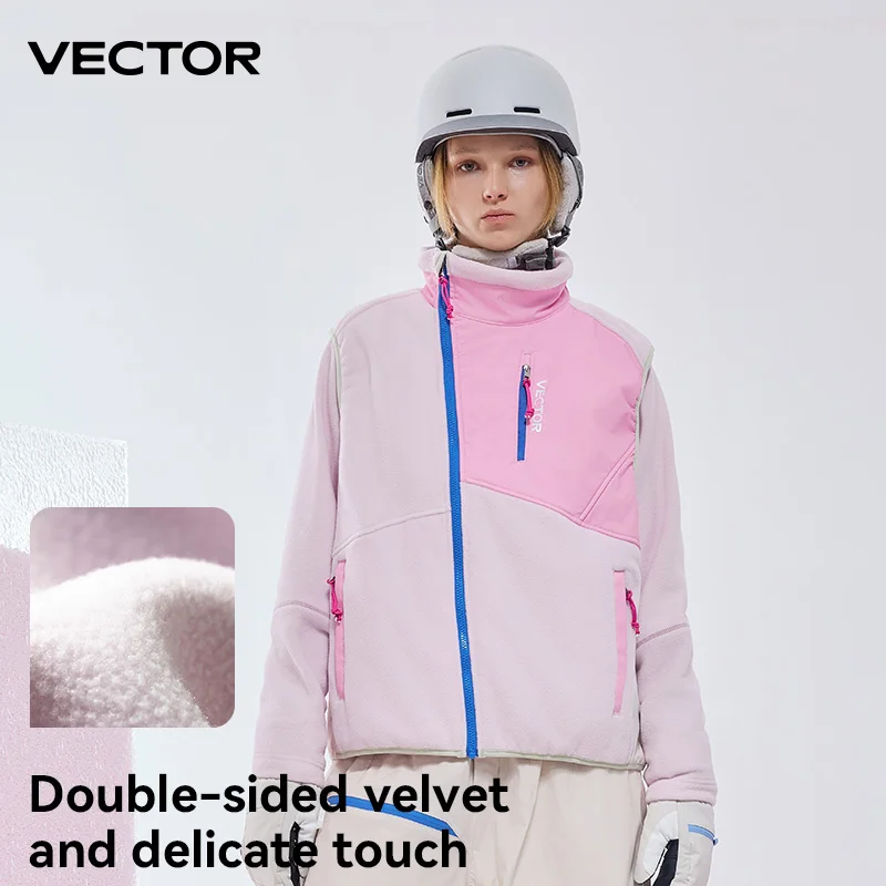 VECTOR Men and Women Fleece Vest Mid Layer Warm Quick Drying Ski Outdoor Sports Skiing Hiking ski protective clothing